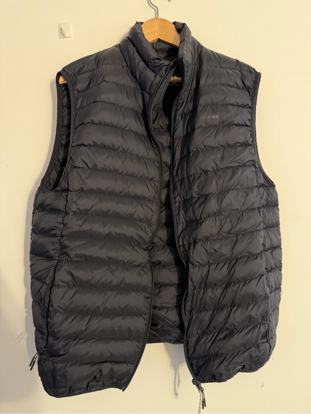 Men's Black Quilted Down-Style Puffer Vest